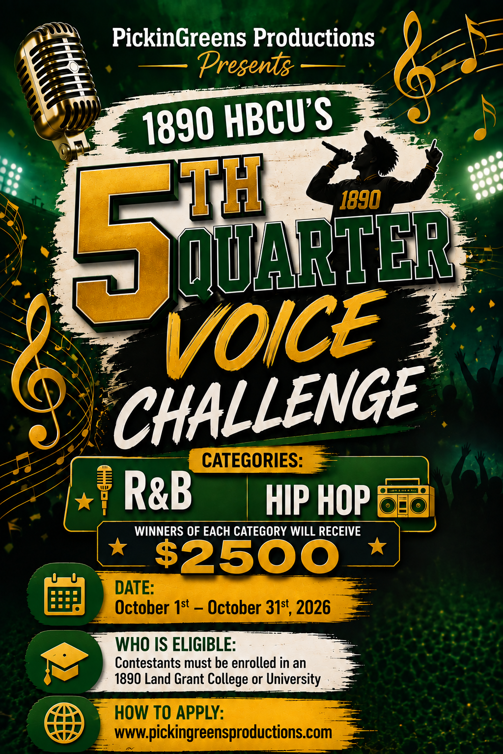 5th Quarter Voice Challenge flyer